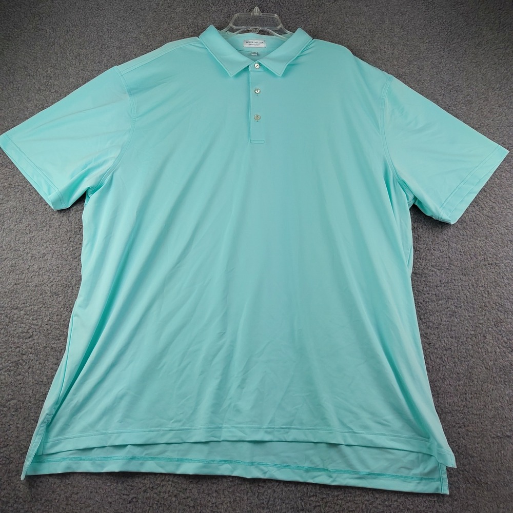 Peter Millar Polo Shirt Mens 3X Summer Comfort Aqua Performance Stretch EUC